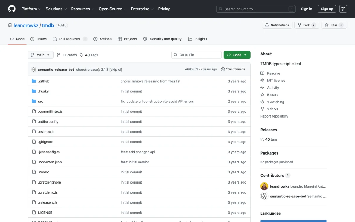 TMDB TypeScript Library screenshot